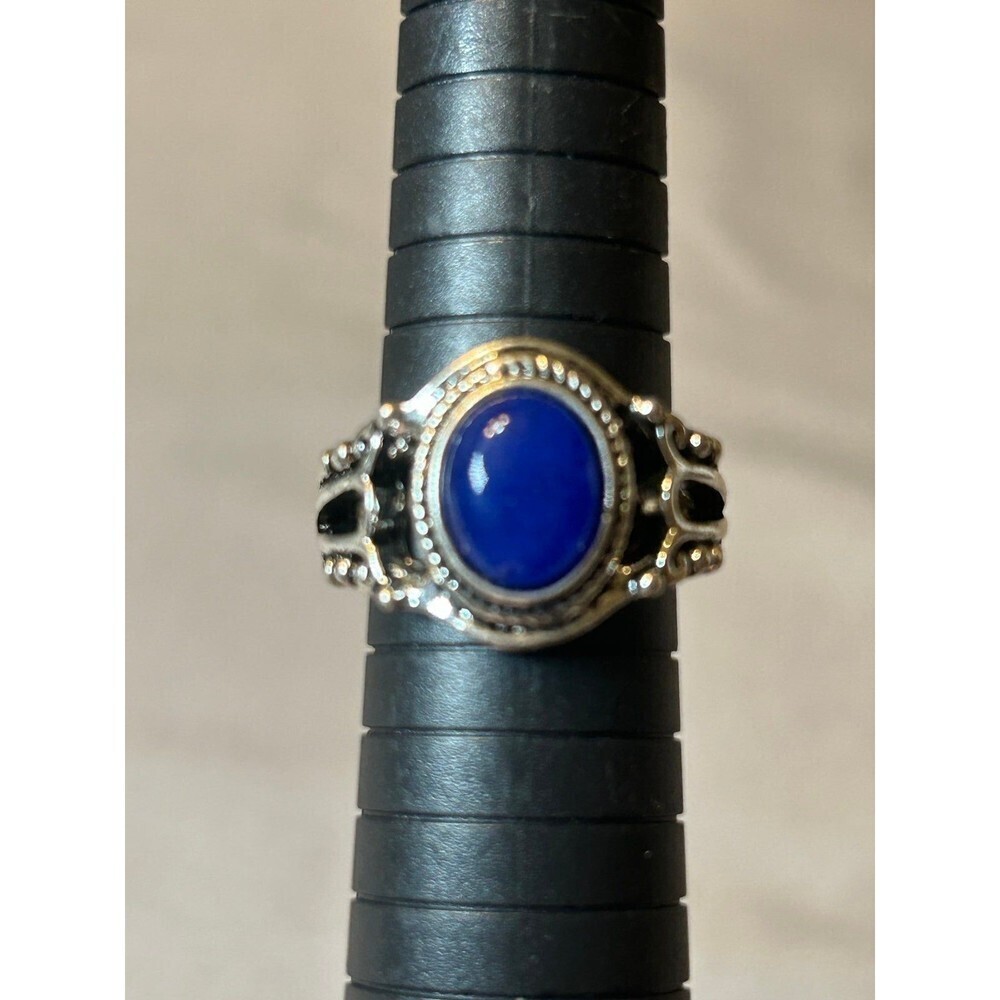 Paparazzi Silver Tone Blue Stone Adjustable Stretch Ring